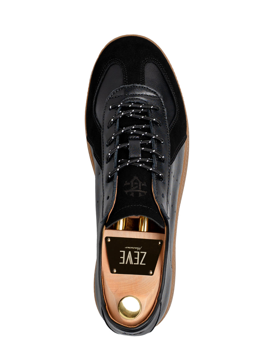 SingleZeveTrainerSneakerSolidBlackSuede - Zeve