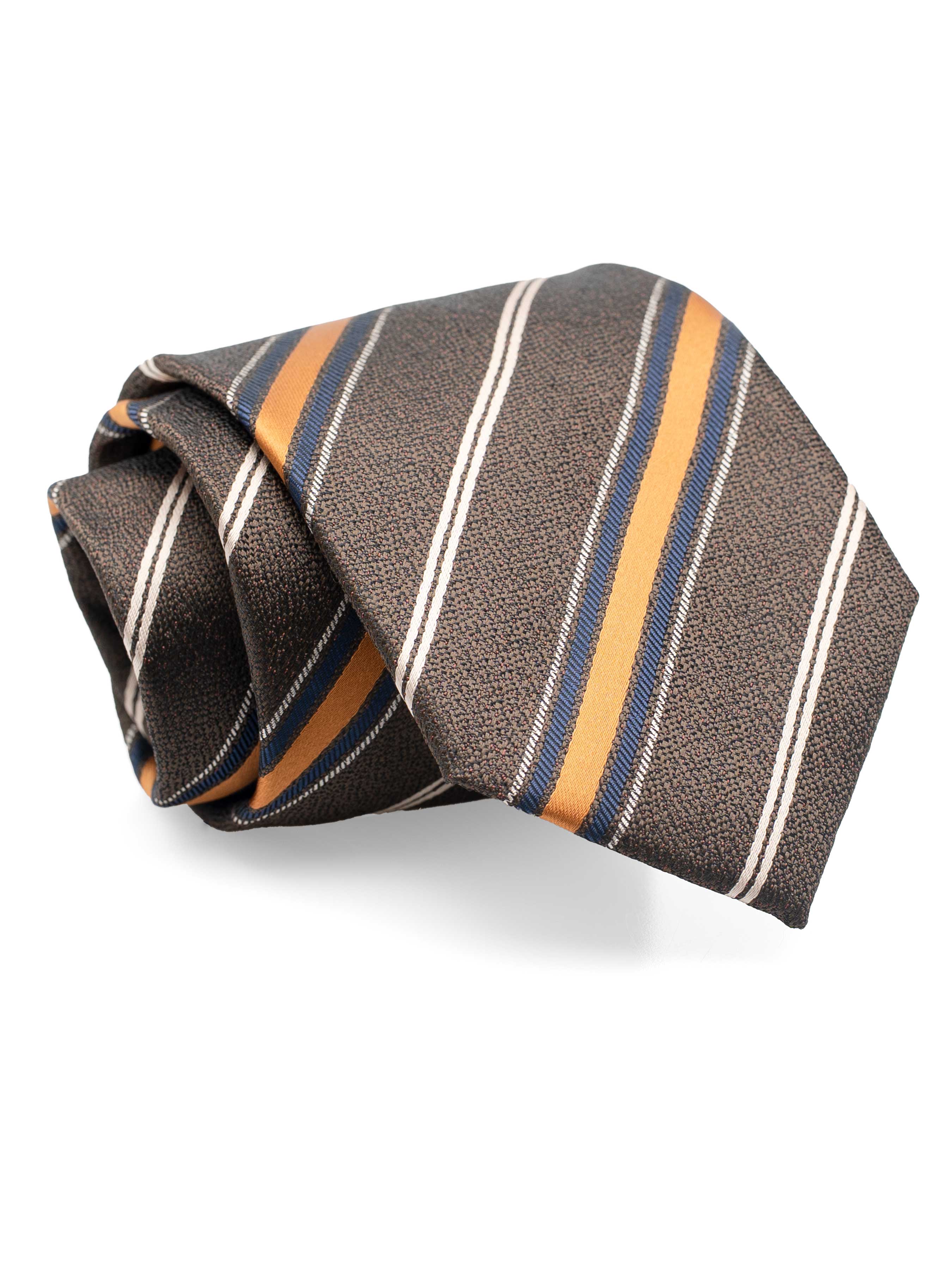 StripesTieDarkBrownWithGoldandNavyLines2 - Zeve