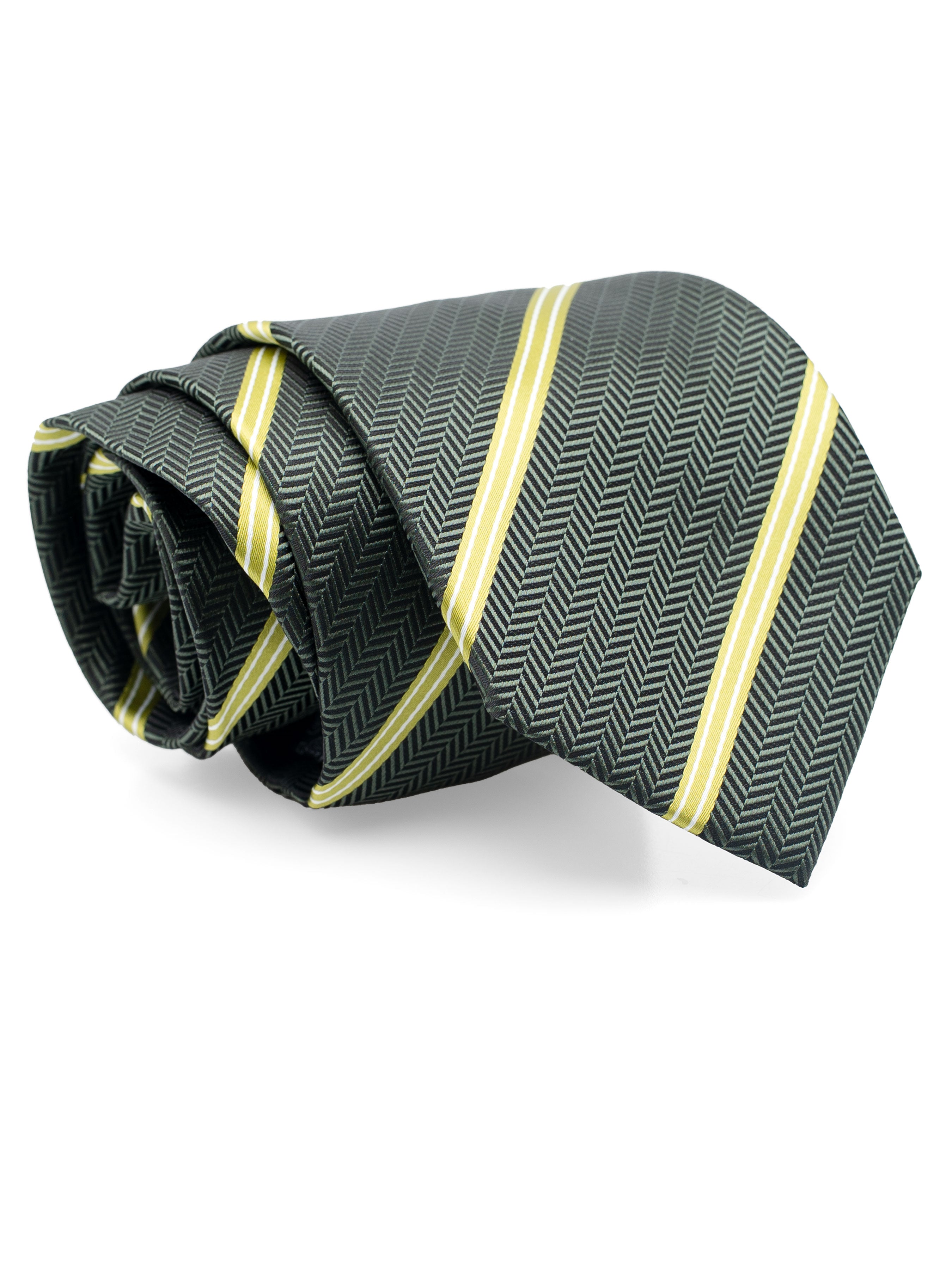 StripesTieEmeraldGreenWithYellowandLightGreenLines2 - Zeve