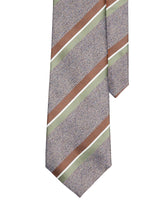 StripesTieGreyWithEmeraldGreenandBrownLines1 - Zeve