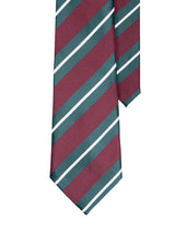 StripesTieMaroonWithGreenandWhiteLines1 - Zeve