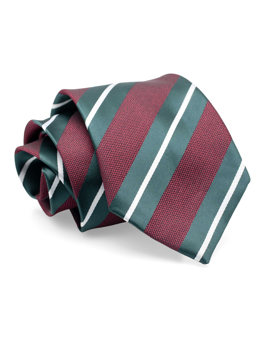 StripesTieMaroonWithGreenandWhiteLines2 - Zeve