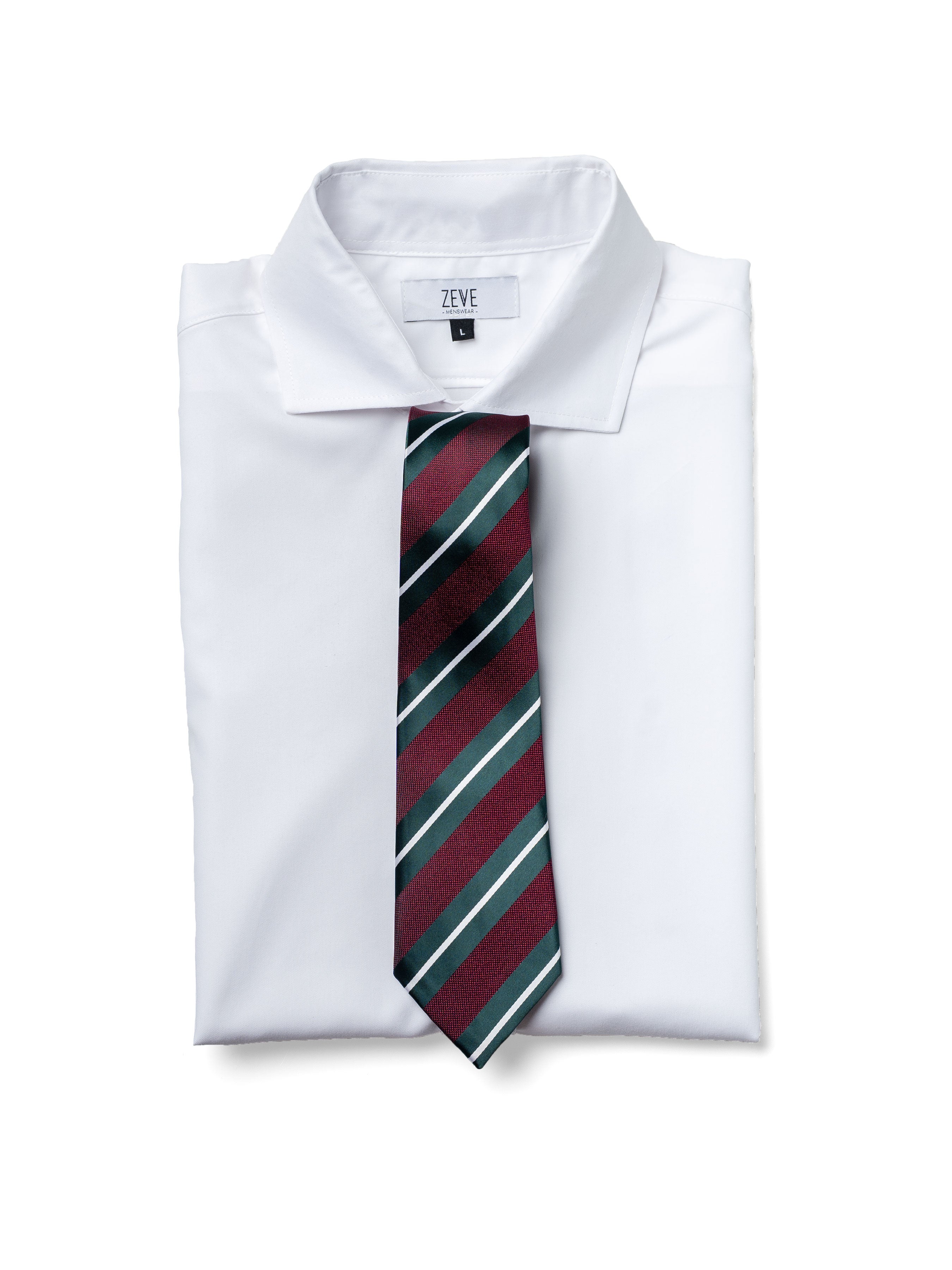 StripesTieMaroonWithGreenandWhiteLines3 - Zeve