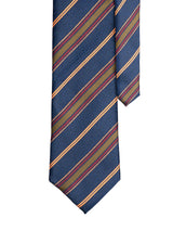 StripesTieNavyBlueWithOliveGreenandGoldLines1 - Zeve