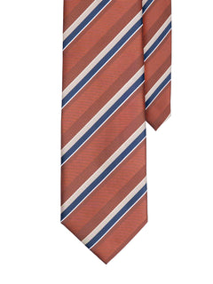 StripesTieRustWithNavyandWhiteLines1 - Zeve