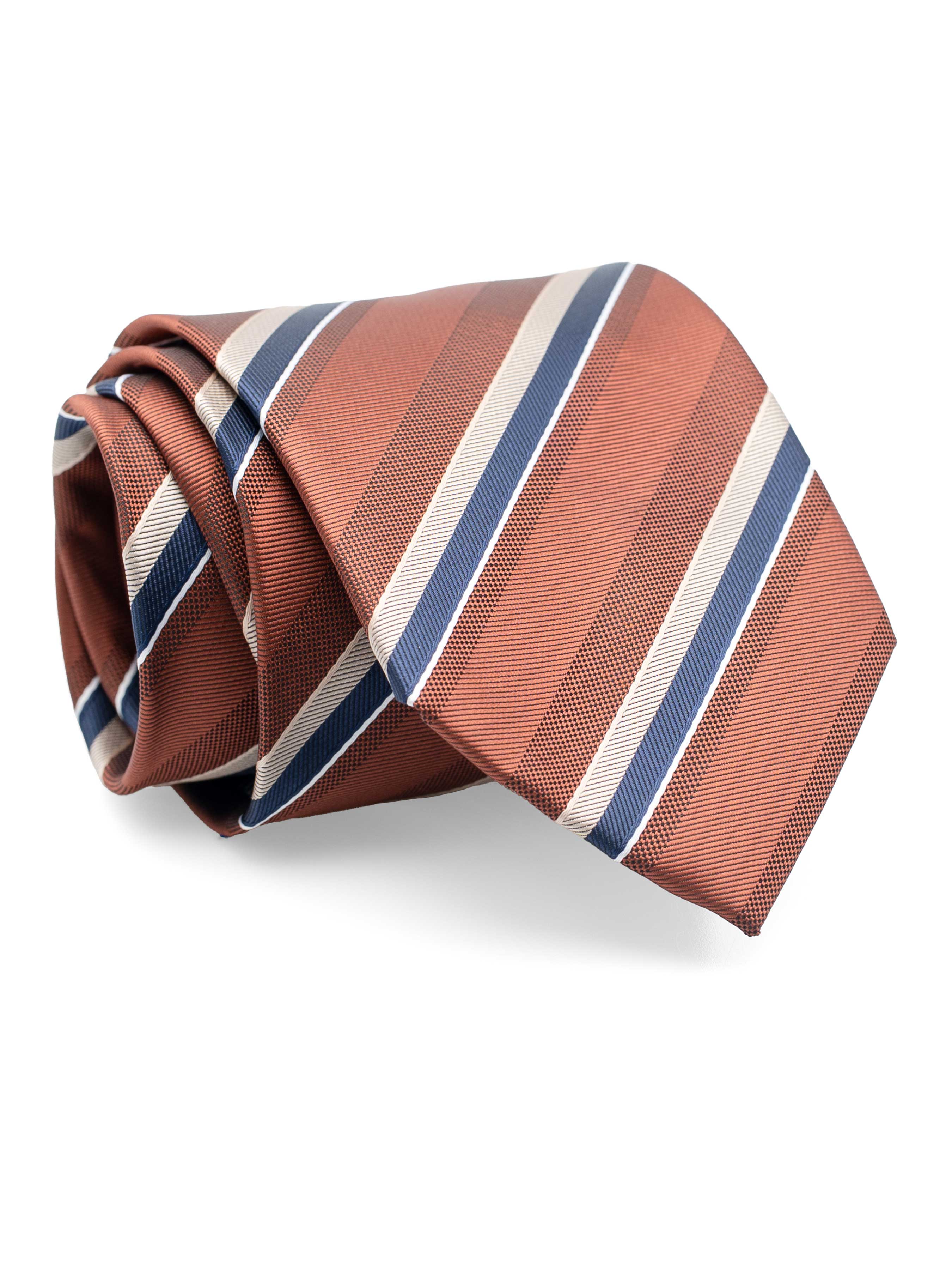 StripesTieRustWithNavyandWhiteLines2 - Zeve