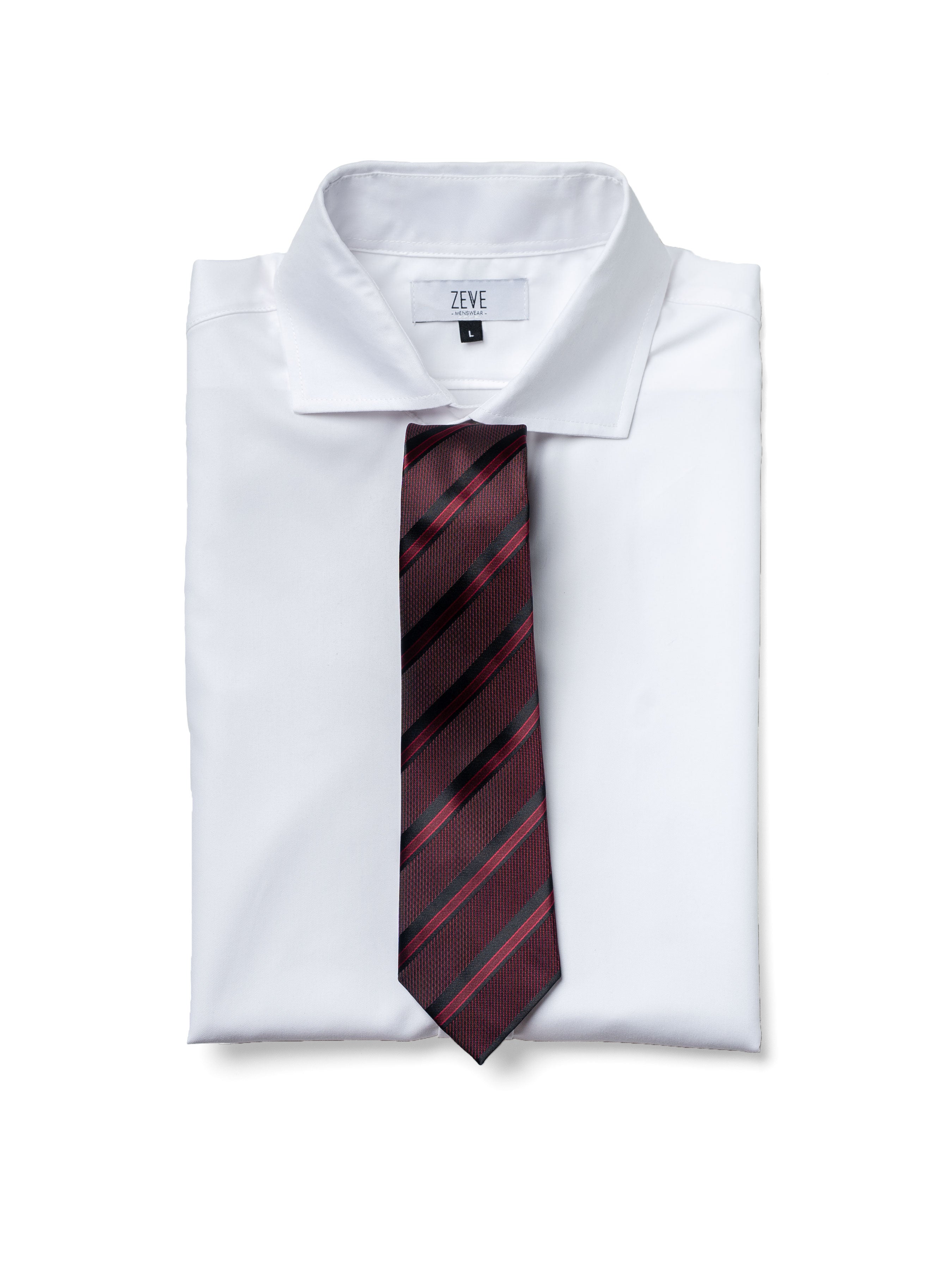 Stripe Tie – Wine Red With Black and Magenta Lines