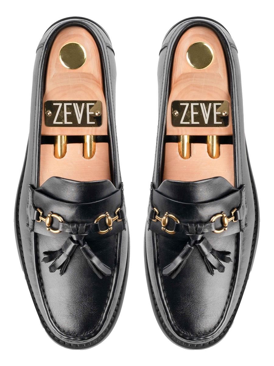 Tassel-Moccasin-Solid-Black-Top-Pair - Zeve