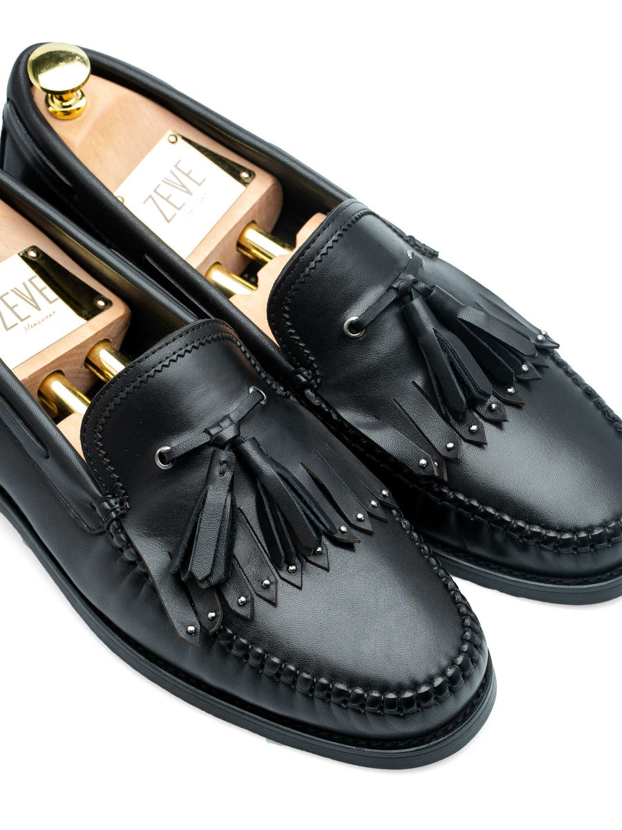 TasselAlessioStuddedLoaferSolidBlackLeather_de926804-7173-4367-8030-f450e60547ef - Zeve