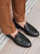 TasselLoaferBlackCrocoLeather_CrepeSole_2 - Zeve