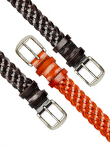 TexturedWeaveLeatherBeltwithSilverTonedBuckle - Zeve