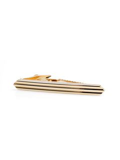 Tie Clip - Ridged Bar Gold