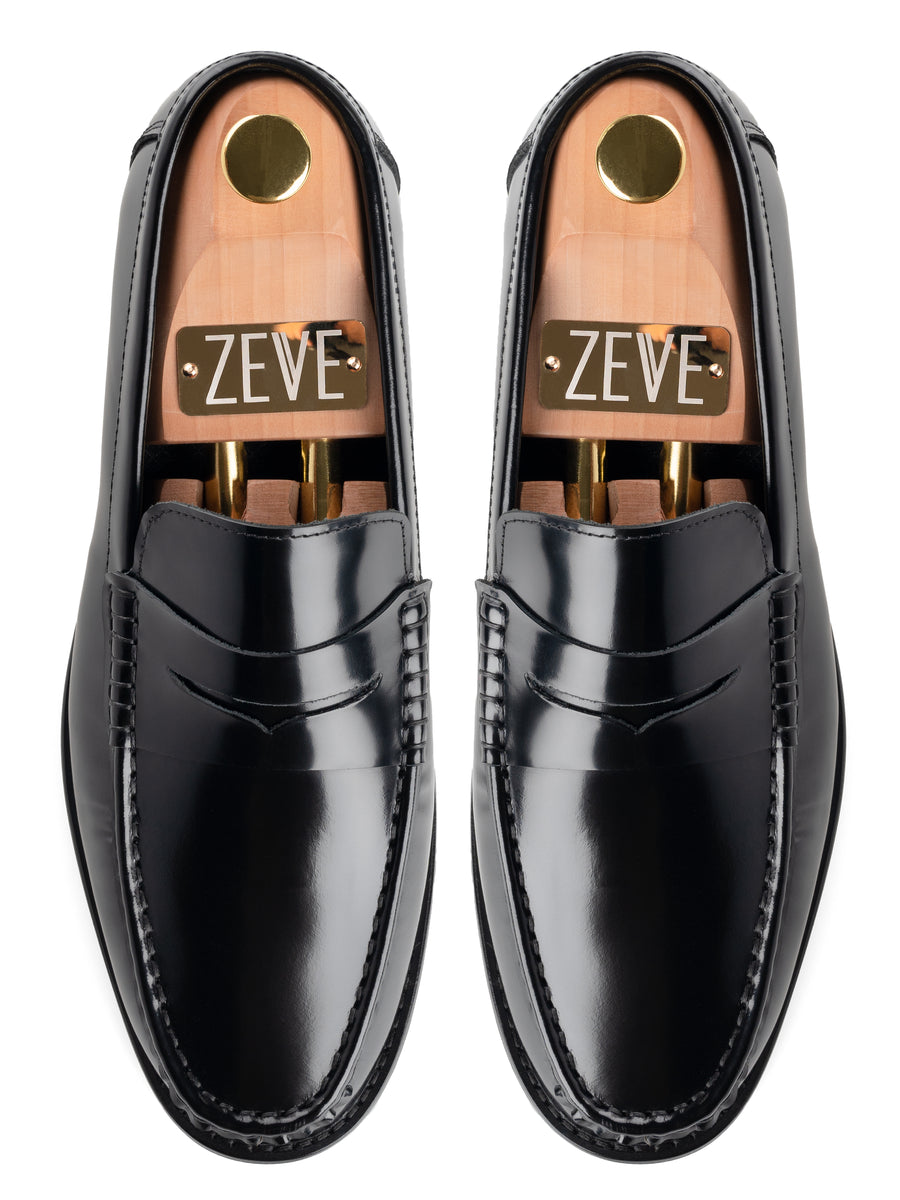 Top-Marco-Penny-Loafer-Black-Polished - Zeve