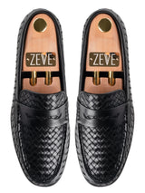 Top-Marco-Penny-Loafer-Black-Woven - Zeve