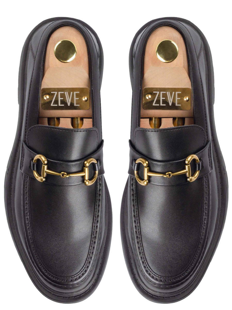 Top-Maurice-Moccasin-Buckle-Loafer-Black-CS - Zeve