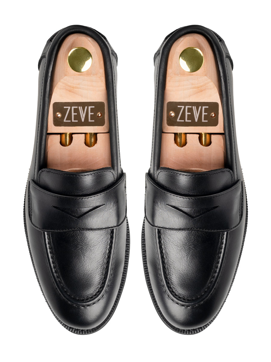 Top-Solid-Black-Wayne-Penny-Loafer-_Crepe-Sole - Zeve