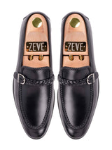 TopBraidedSingleStrapLoaferSolidBlack - Zeve