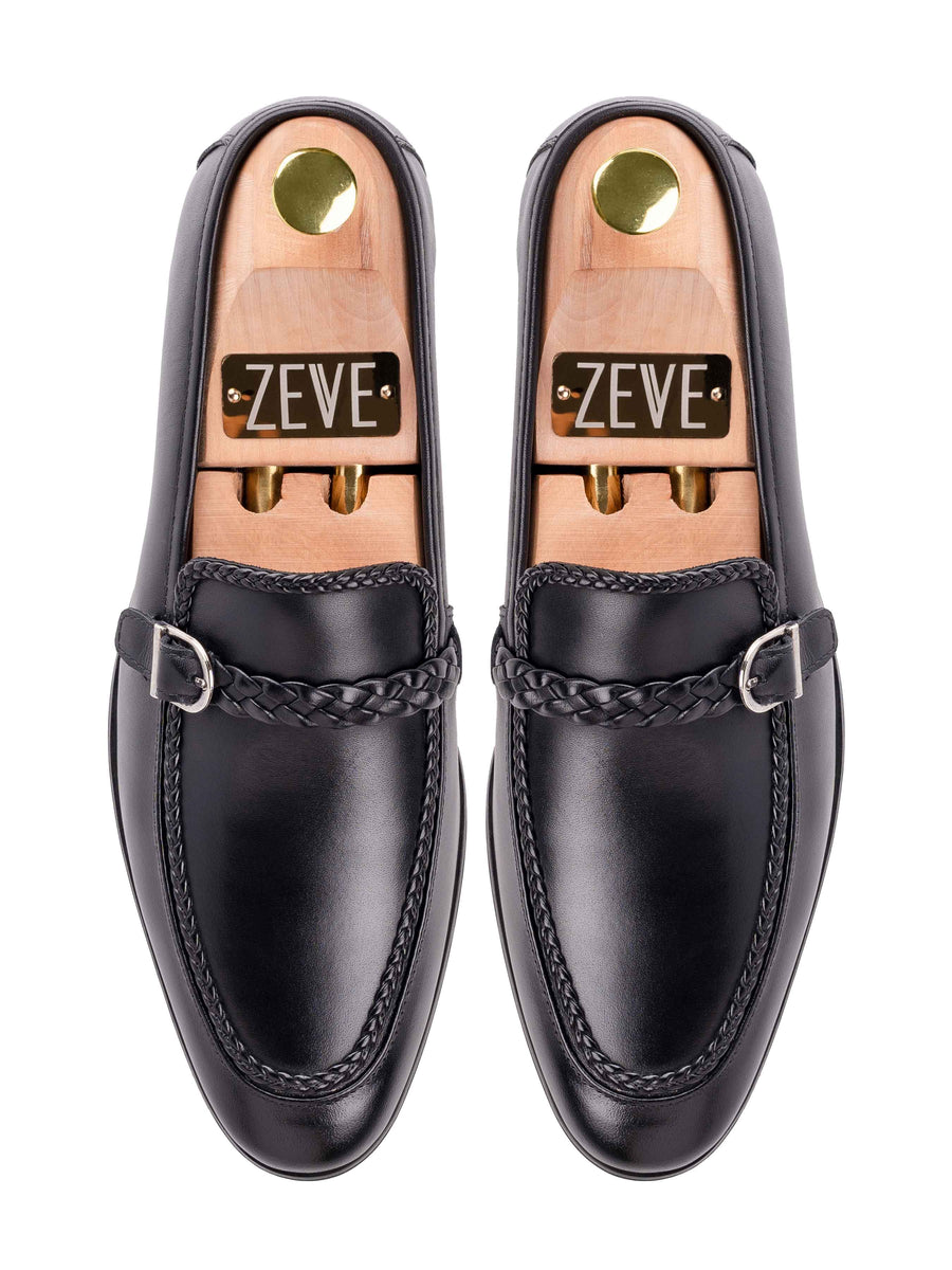 TopBraidedSingleStrapLoaferSolidBlack - Zeve