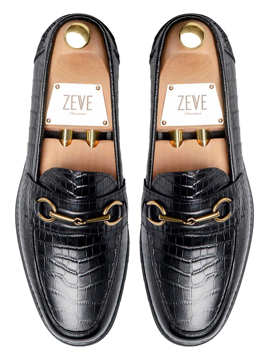 TopMaisonHorsebitLoaferBlackCrocoLeather_EvaCombat - Zeve