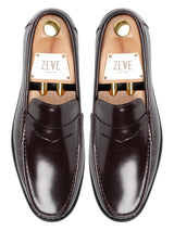TopMarcoPennyLoaferCoffeeBrownPolishedLeather - Zeve