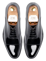 TopOxfordCapToeTuxBlackPatentLeather - Zeve