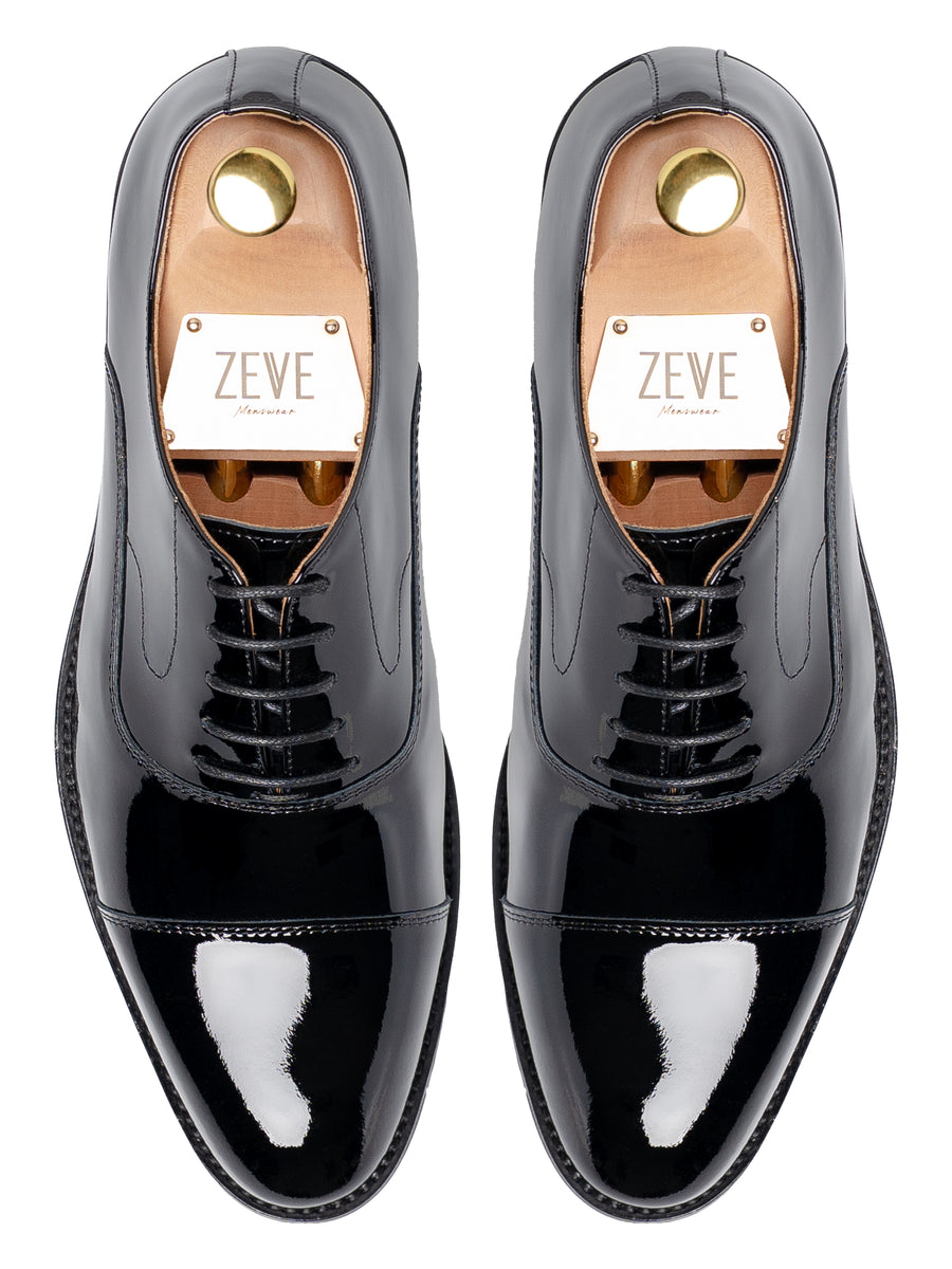 TopOxfordCapToeTuxBlackPatentLeather - Zeve