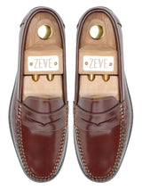 TopPennyLoaferCognacTanPatentLeather - Zeve