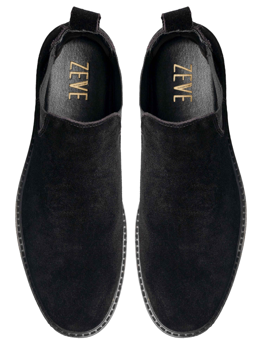 TopStefanoBootsBlackSuedeLeather_CrepeFlex - Zeve