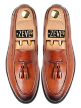 TopTasselLoaferCognacTan_HandPaintedPatina - Zeve
