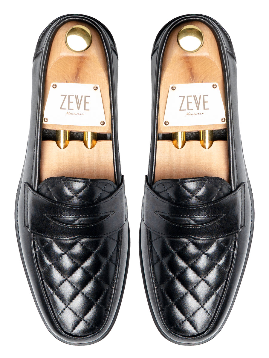 TopVadilloPennyLoaferSolidBlackLeather_EvaCombat - Zeve