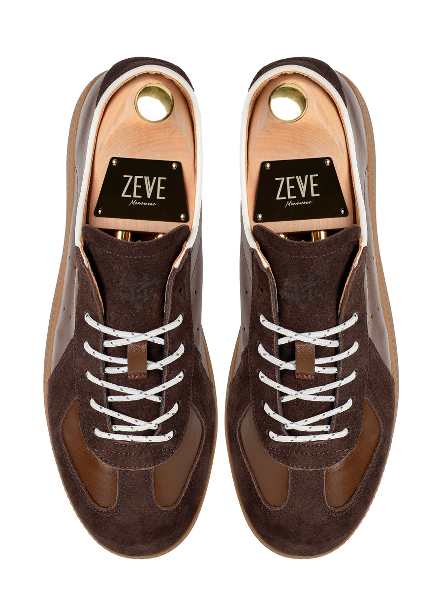 TopZeveTrainerSneakerDarkBrownSuede - Zeve