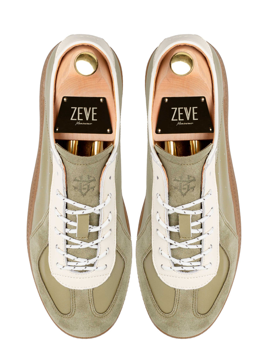 TopZeveTrainerSneakerGreenWhiteSuede - Zeve