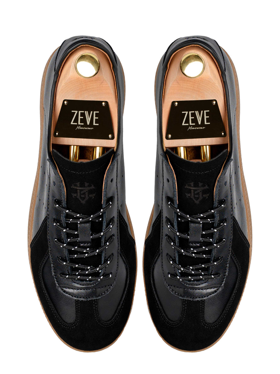 TopZeveTrainerSneakerSolidBlackSuede - Zeve