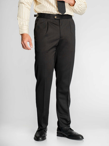 パンツ NEAT Black Ex side adjuster pants Trousers With Side Adjuster - Onxy Black (Slim Straight)