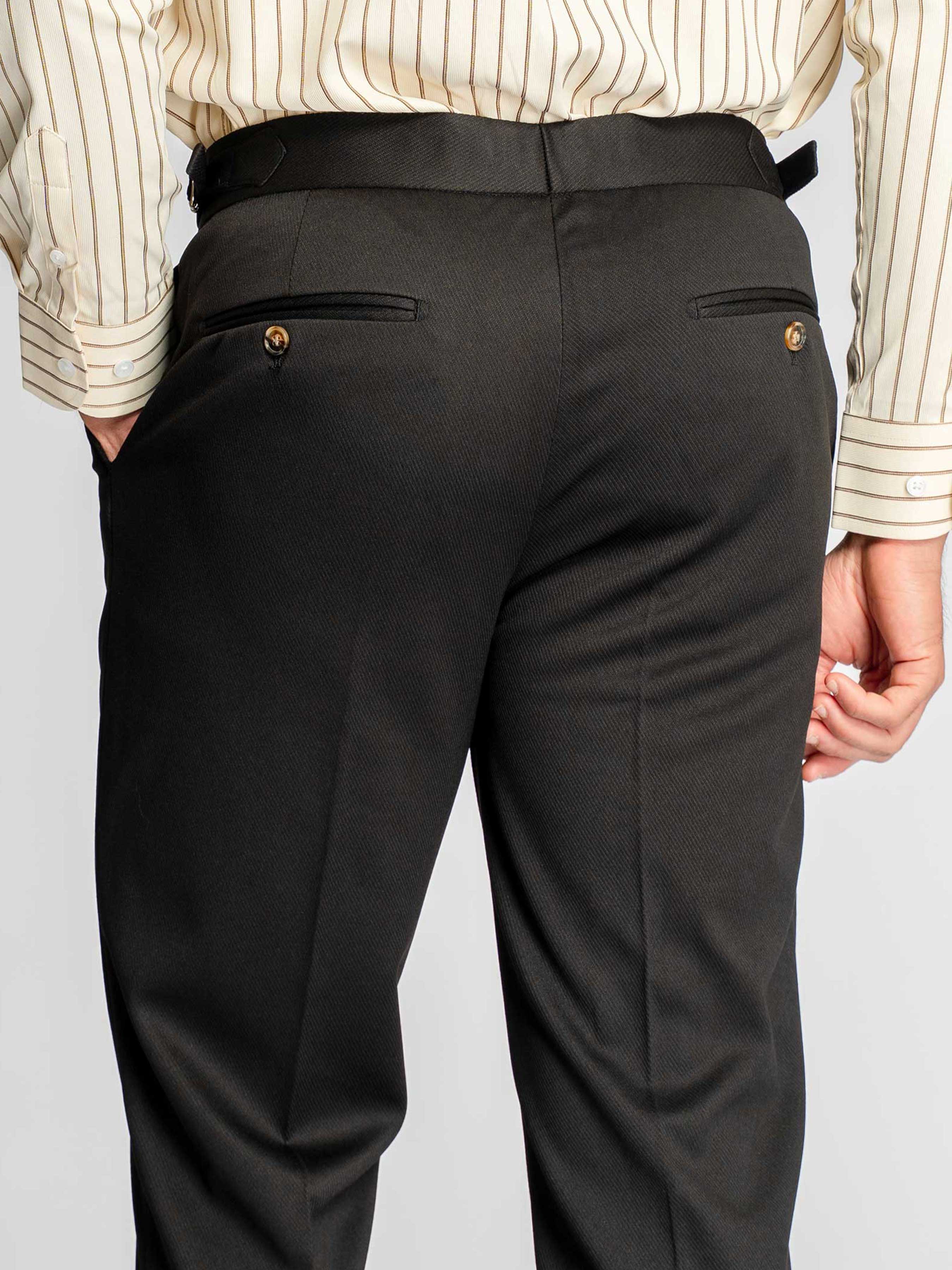 Trousers With Side Adjuster - Onxy Black (Slim Straight)
