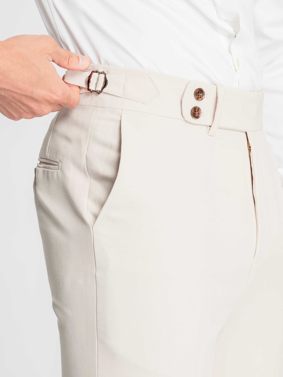 Trousers-With-Side-Adjuster-Sand-White-_Slim-Straight-Cut_-4 - Zeve