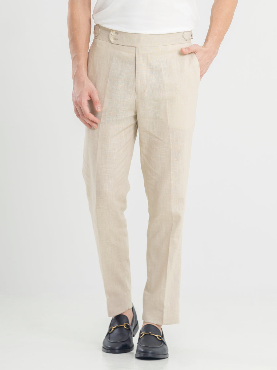 Trousers-With-Side-Adjusters-Linen-Cream-Plain_05 - Zeve