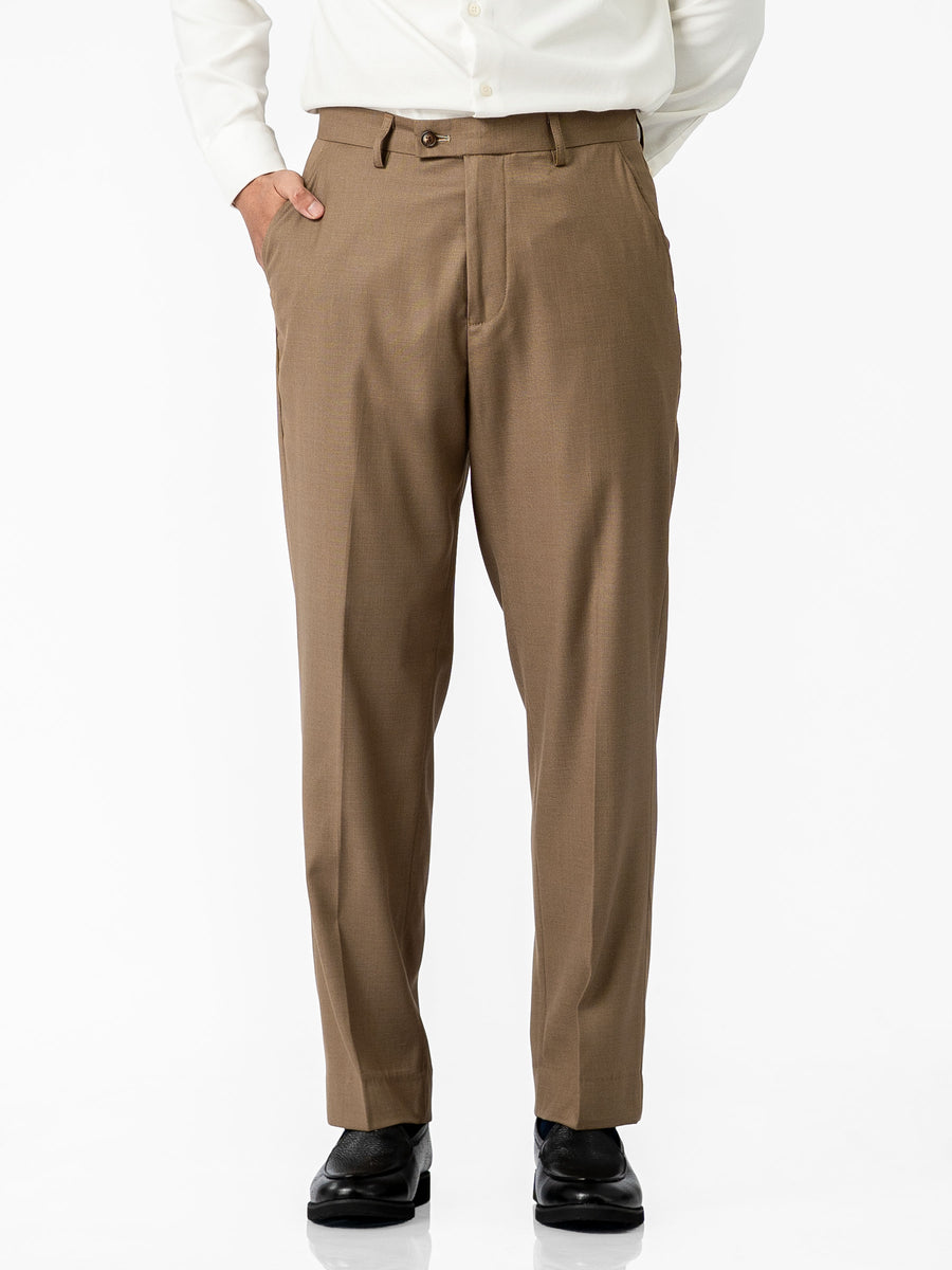 Trousers With Belt Loop - Ash Khaki (Regular Fit)