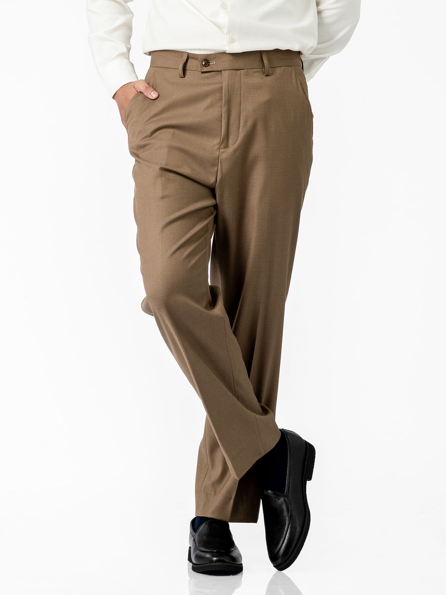 Trousers With Belt Loop - Ash Khaki (Regular Fit)