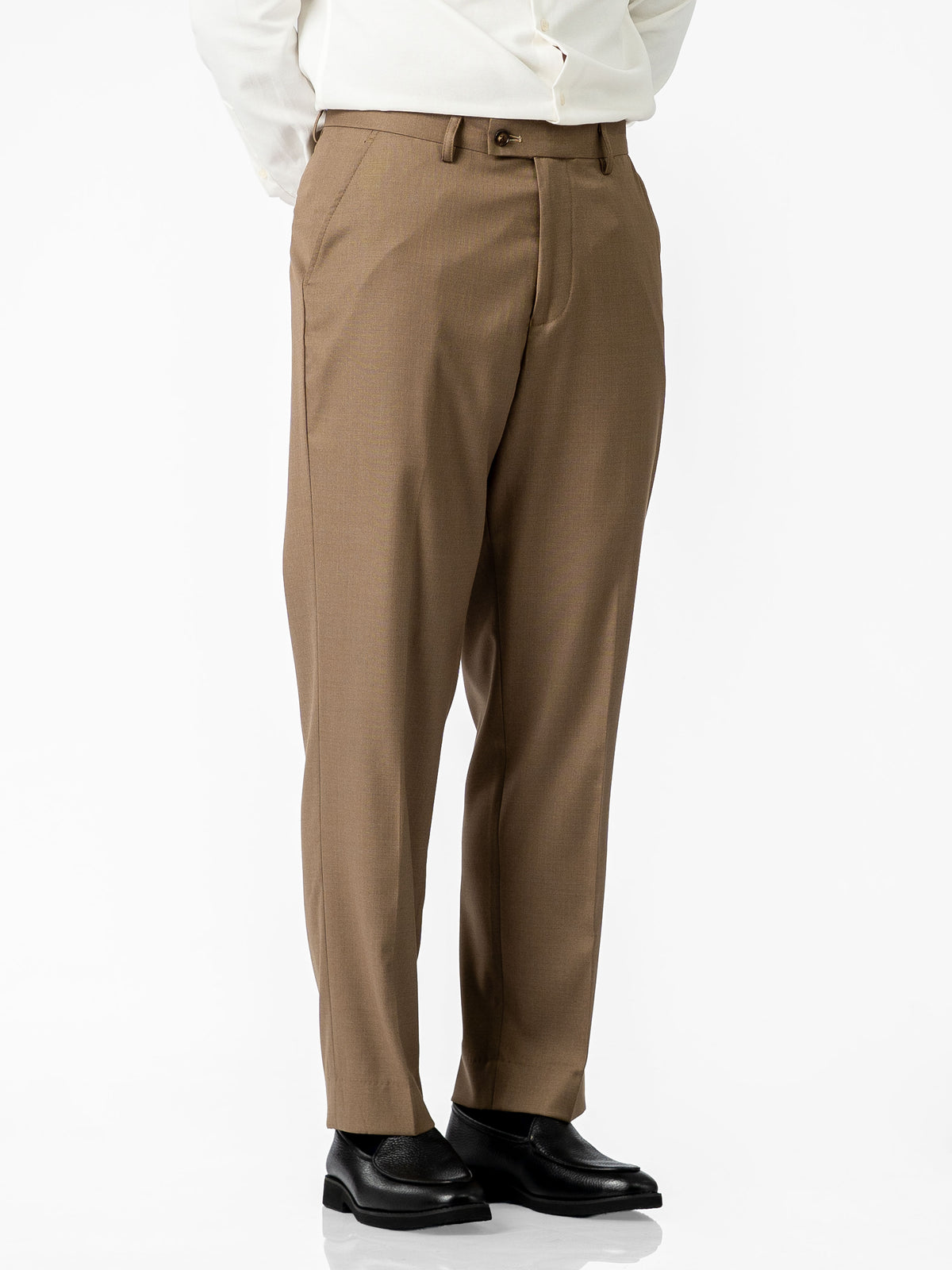 Trousers With Belt Loop - Ash Khaki (Regular Fit)