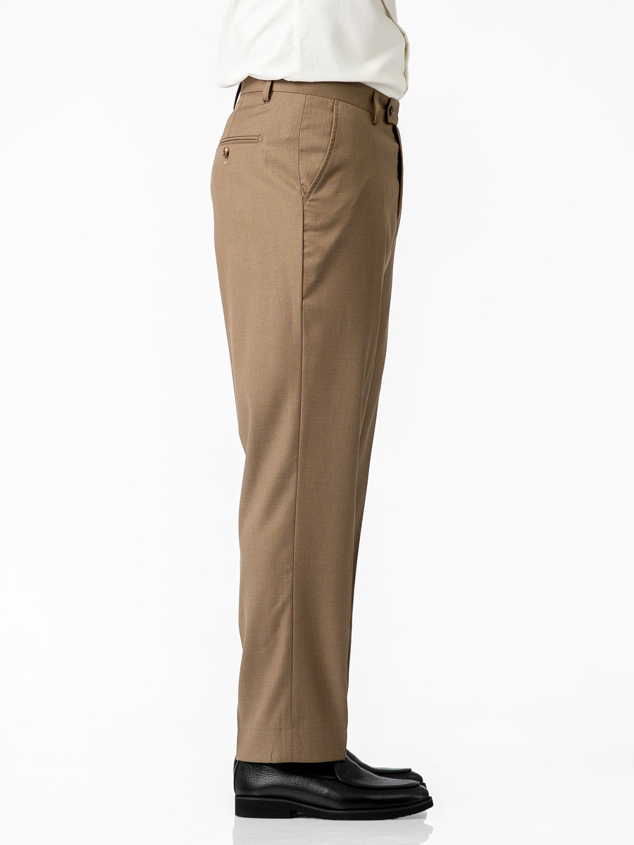 Trousers With Belt Loop - Ash Khaki (Regular Fit)