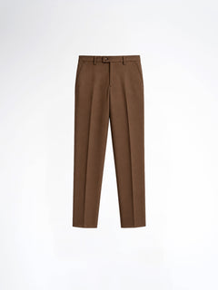 Trousers With Belt Loop - Burnt Tan (Regular Fit)