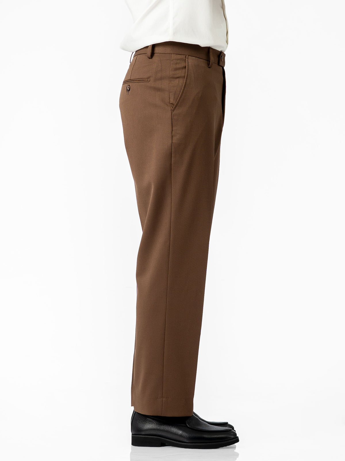 Trousers With Belt Loop - Burnt Tan (Regular Fit)
