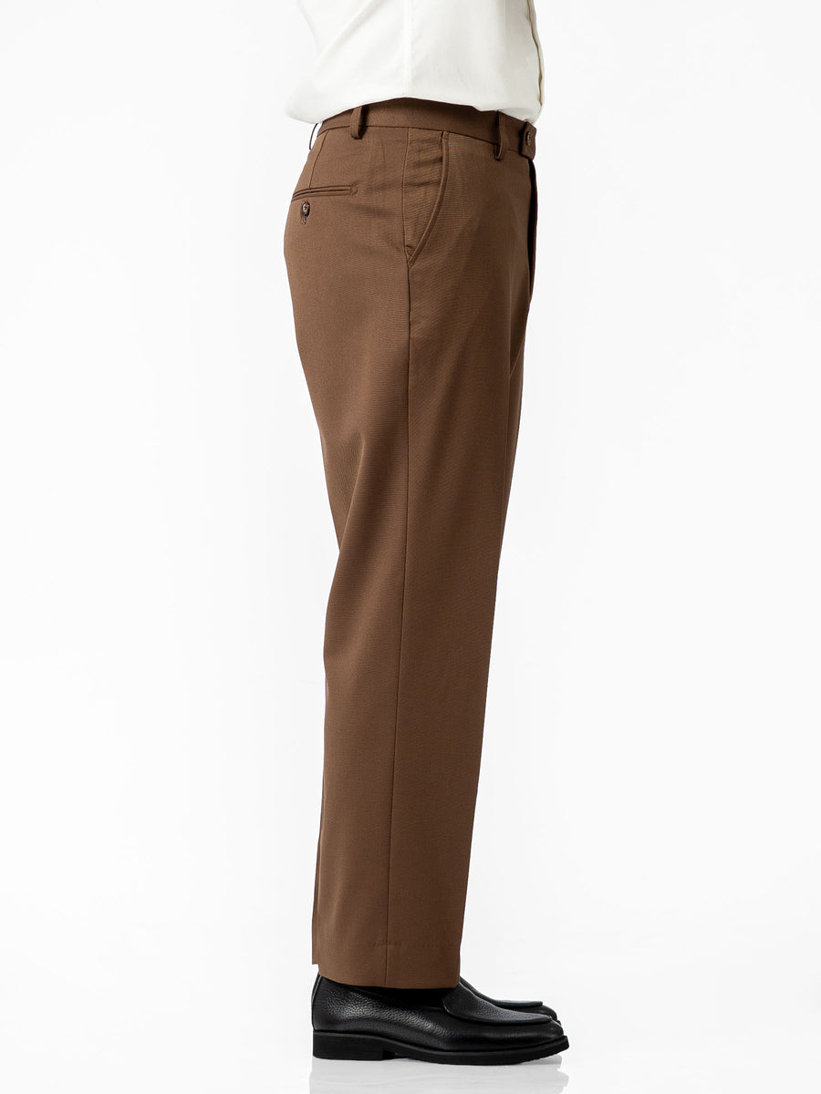 Trousers With Belt Loop - Burnt Tan (Regular Fit)