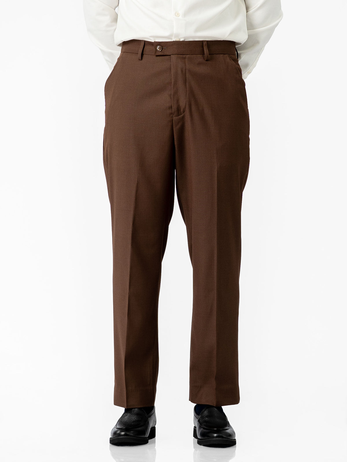 Trousers With Belt Loop - Cocoa Brown (Regular Fit)