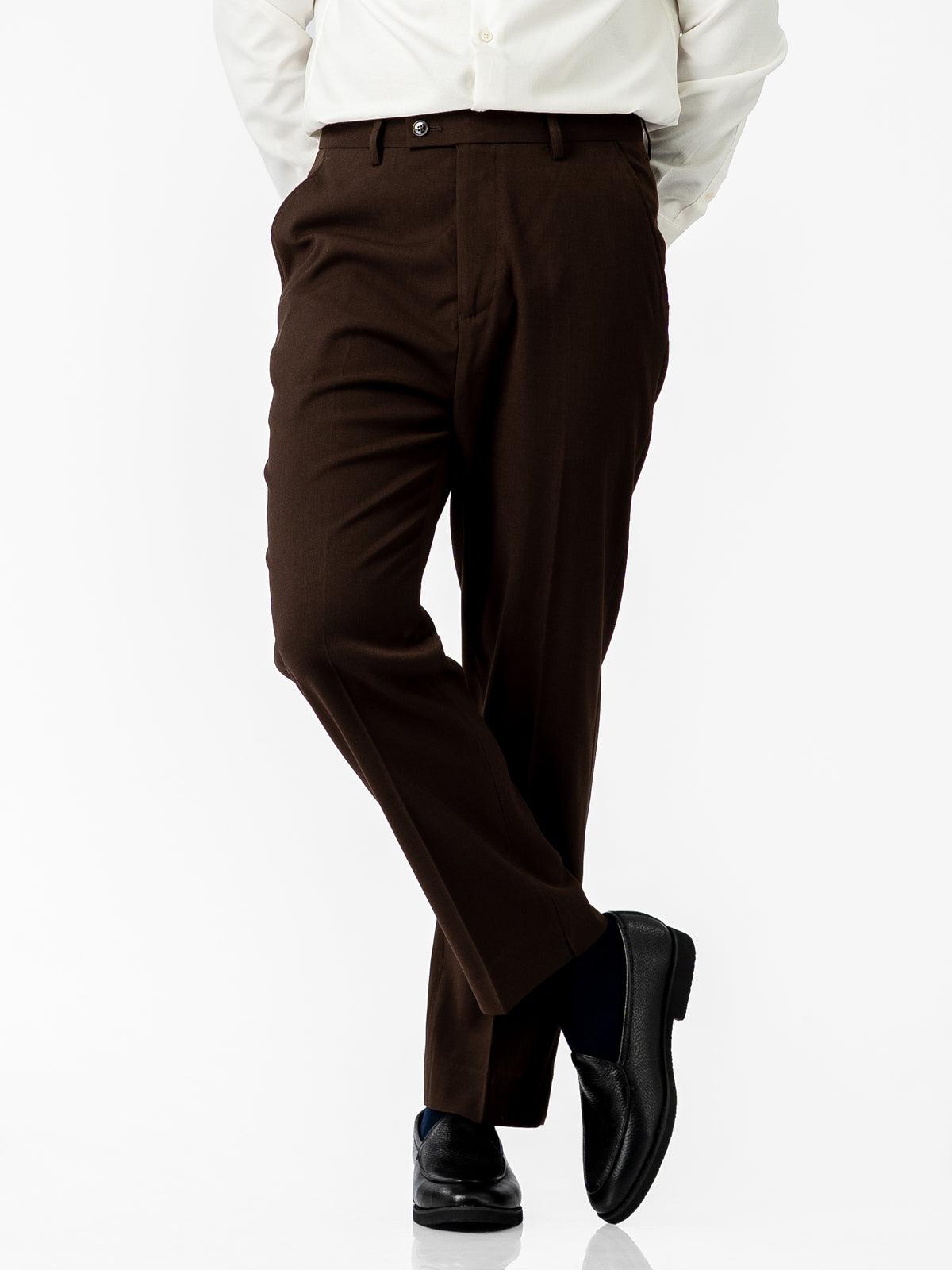 Trousers With Belt Loop - Dark Espresso (Regular Fit)