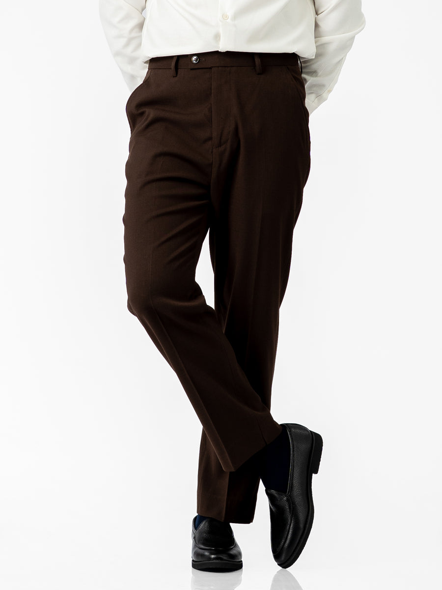 Trousers With Belt Loop - Dark Espresso (Regular Fit)