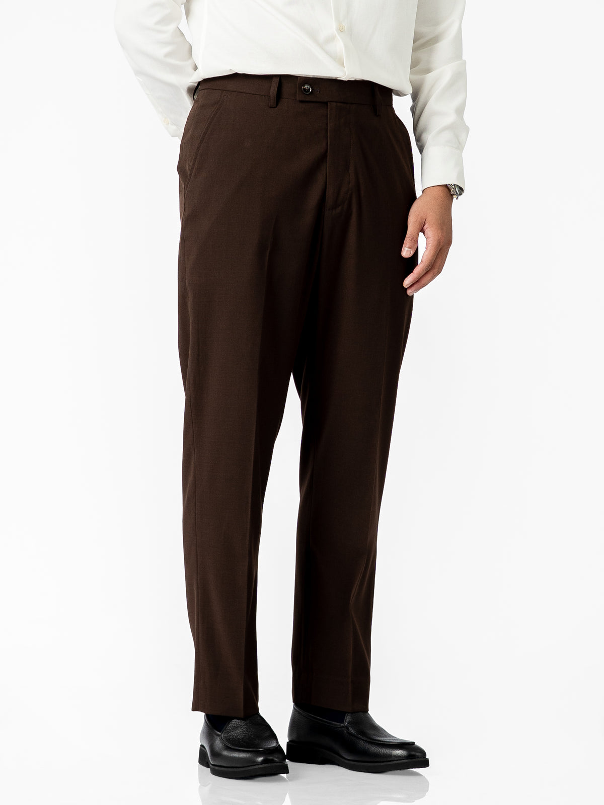 Trousers With Belt Loop - Dark Espresso (Regular Fit)