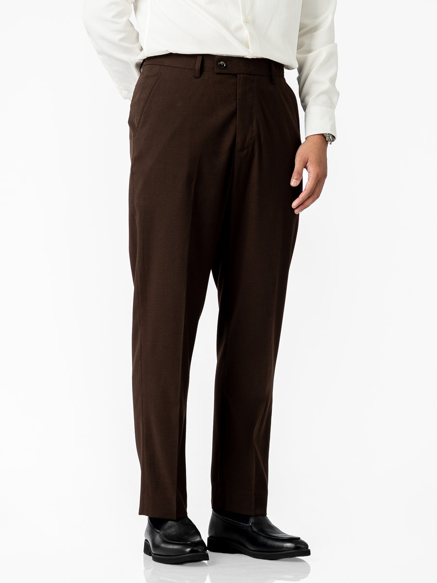 Trousers With Belt Loop - Dark Espresso (Regular Fit)