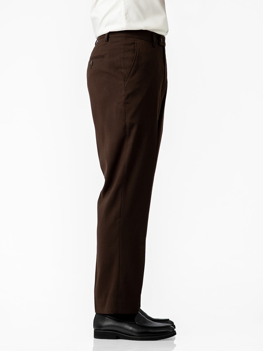 Trousers With Belt Loop - Dark Espresso (Regular Fit)